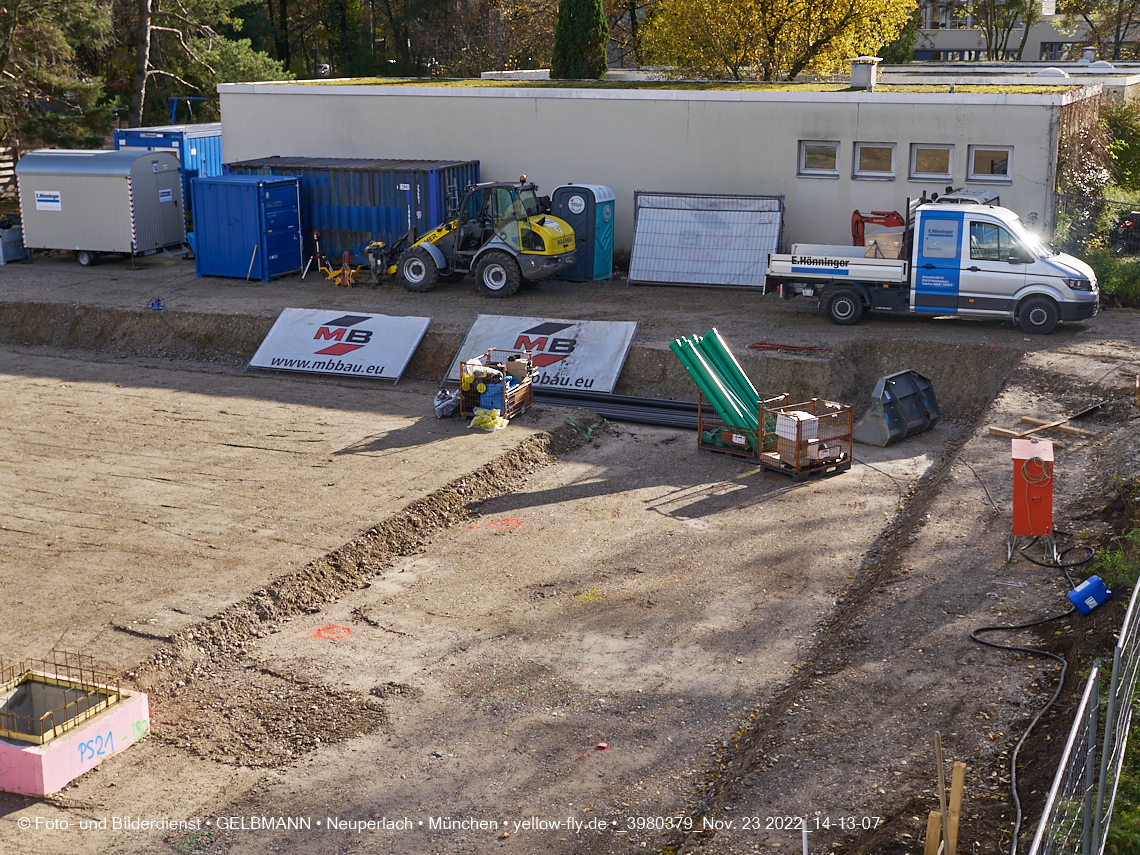 23.11.2022 - Baustelle an der Quiddestraße Haus für Kinder in Neuperlach